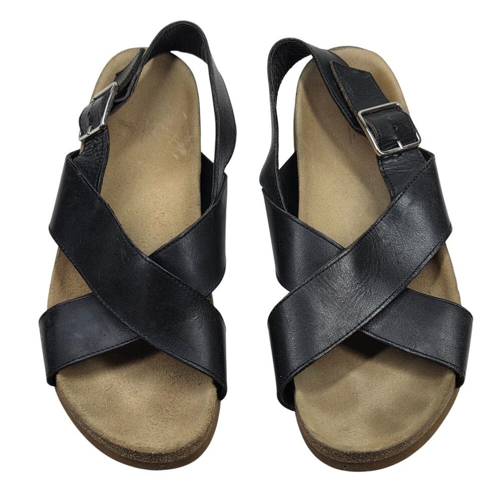 A.P.C. Black Leather Tiago Sandals Men’s EU 43 US 10